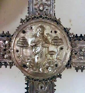 Alto relieve con San Juan Bautista. Reverso de antigua cruz procesional de la parroquia San Juan Bautista de Masatepe