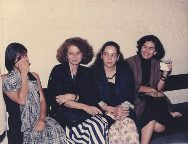En la Cinemateca de Nicaragua: Aleyda Gadea, Martha Clarissa Hernández, Kathy Sevilla y María José Álvarez. (Álbum personal de Kathy Sevilla).