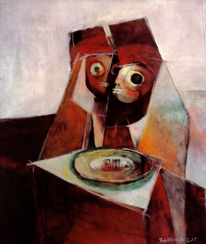 Rafael “Rafa” Fernández (1935-2018). Costa Rica. Cena compartida, 1967. Óleo sobre tela / oil on canvas.