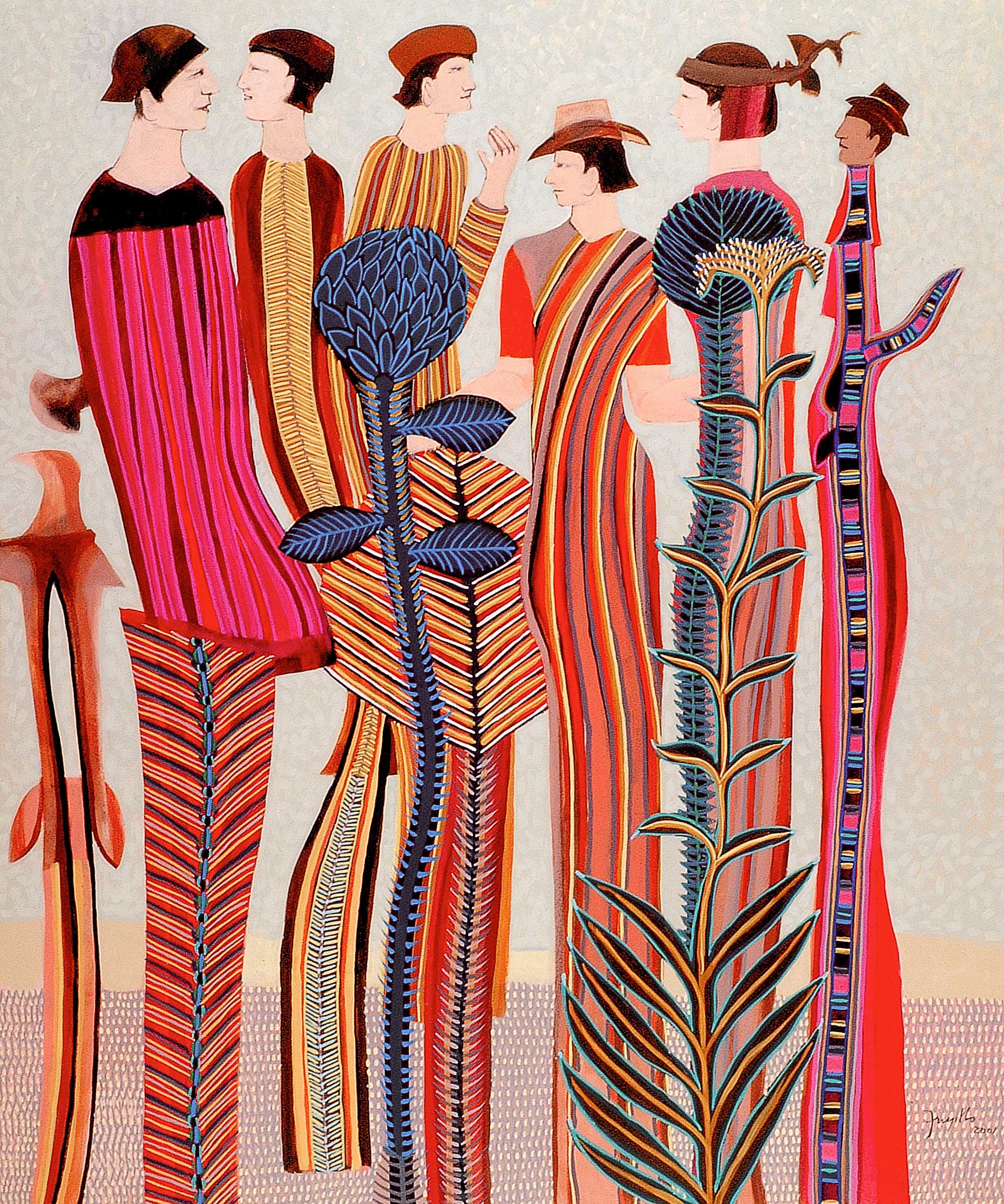 Guillermo Trujillo (1927-2018 Panamá). Nuchos de la nobleza, 2003. Pintura acrílica sobre tela / acrylic on canvas